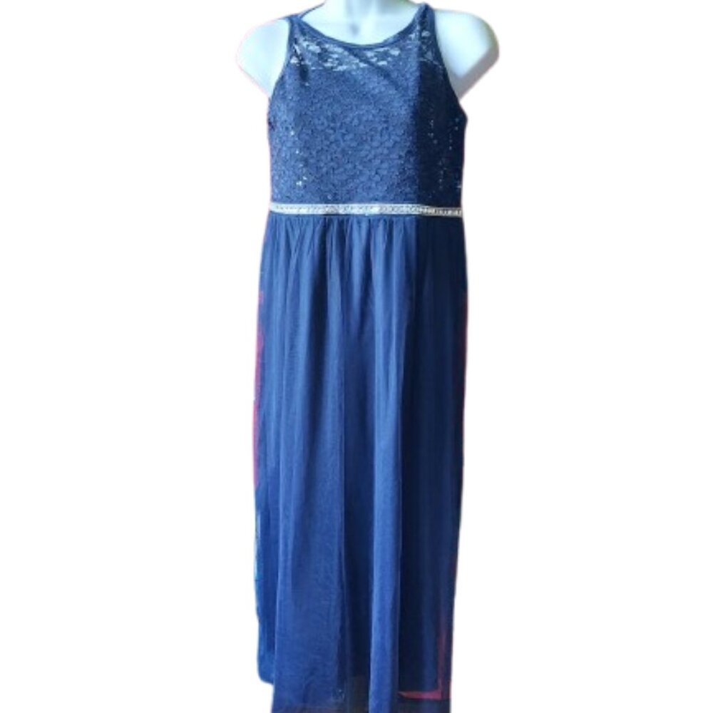 Dark Blue Formal Evening Party Dress Girls Size 16